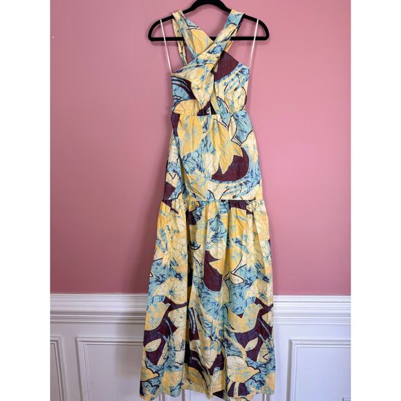 A.L.C Veronica Dress in Carob & Chardonnay Size 4 Maxi Poplin Summer Party - Picture 3 of 10